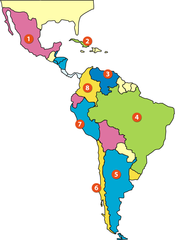 Carte de l'Amérique latine